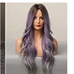 Z11 & E5- long ombré purple silver 22” wig